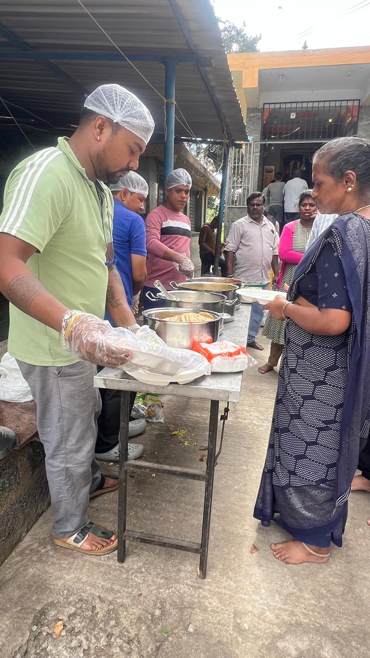 Serving at a temple